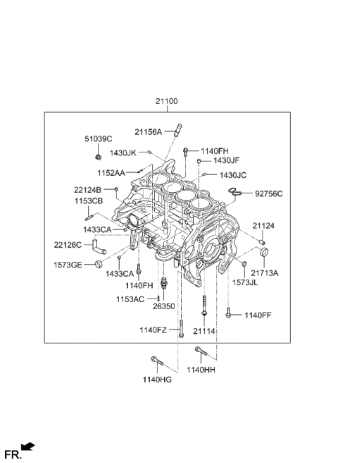 2012 Kia Soul Socket Diagram for 211522E000