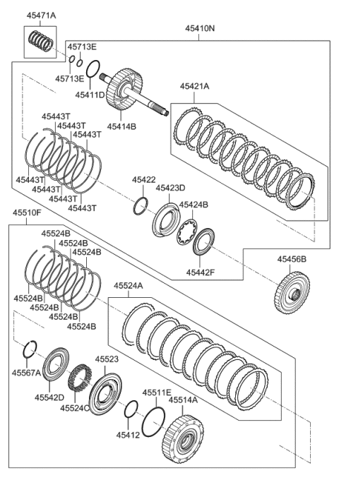 2013 Kia Soul Disc Set-Clutch Diagram for 4542526000