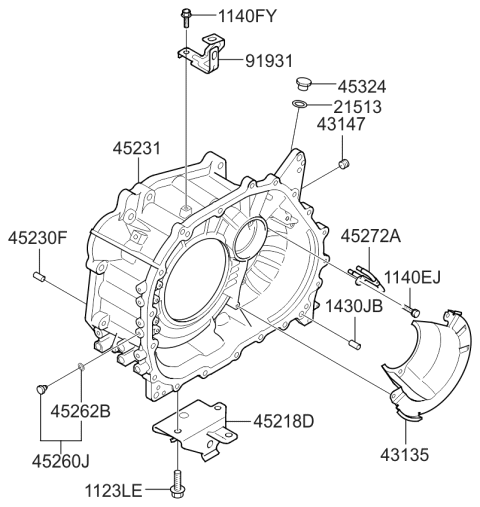 2013 Kia Soul Bracket-Roll Rod Support Diagram for 4521826500