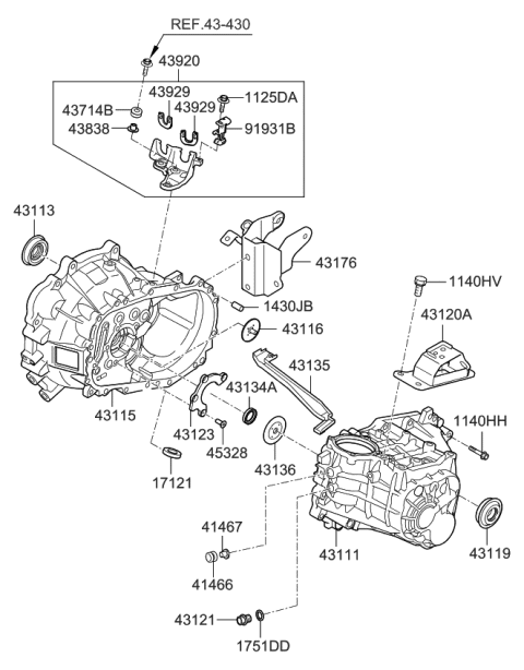 2013 Kia Soul Bracket-Transmission Support Diagram for 4312032411