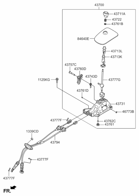 2012 Kia Soul Lever Complete-Gear Diagram for 437002K310