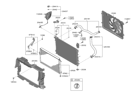 2020 Kia Telluride Hose Assembly-RADAATOR,L Diagram for 25415S9000