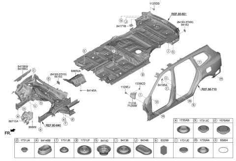 2021 Kia Telluride EXTENTION Assembly-COWL Diagram for 71247S9000