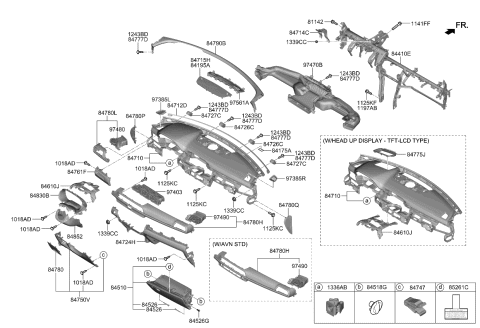 2022 Kia Telluride GARNISH ASSY-C/PAD C Diagram for 84795S9000WPR