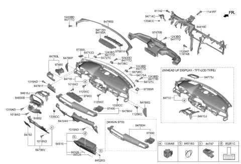 2022 Kia Telluride Pad U Diagram for 84760S9100WK