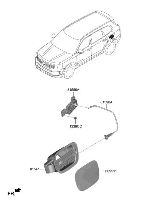 2021 Kia Telluride Housing-Fuel Filler Diagram for 81595S9000