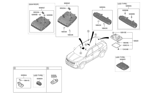 2021 Kia Telluride Lamp Assembly-Cargo Diagram for 92620S9000WK