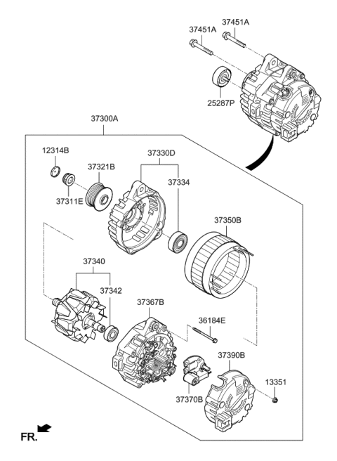 2022 Kia Telluride Cover Diagram for 373903L060