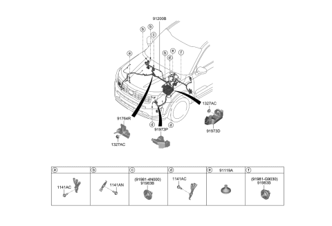 2022 Kia Telluride Wiring Assembly-FRT Diagram for 91211S9120