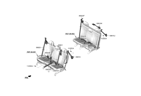 2021 Kia Telluride Pad U Diagram for 89820S9500LBR