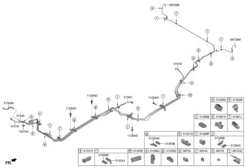 2020 Kia Telluride Holder-Fuel Tube Diagram for 31359S1500