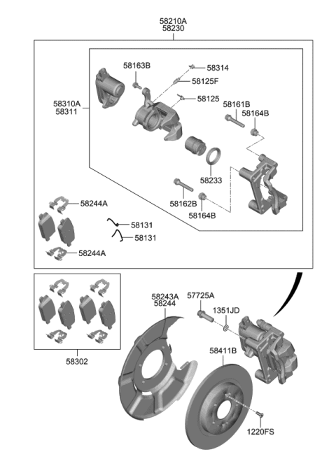 2021 Kia Telluride Pad U Diagram for 58302S9A30