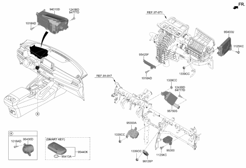 2021 Kia Telluride Button Start Swtich Assembly Diagram for 93500S9000