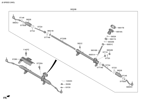 2021 Kia Telluride Power Steering Gear Box Diagram 1