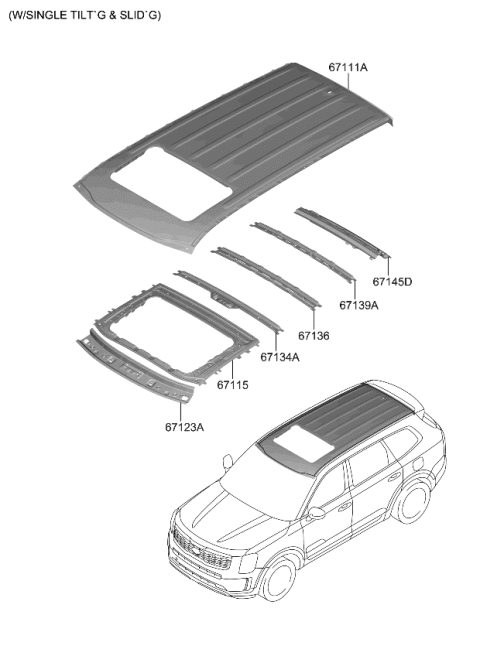 2020 Kia Telluride Roof Panel Diagram 2