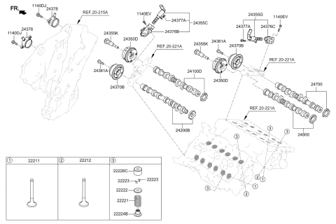 2022 Kia Telluride Camshaft & Valve Diagram 1