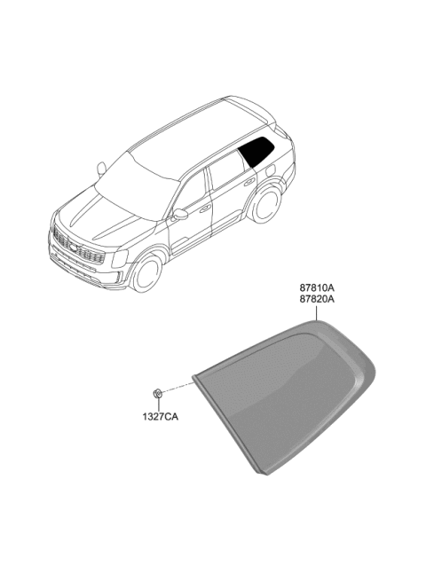 2020 Kia Telluride GLASS & MOULDING ASS Diagram for 87820S9510