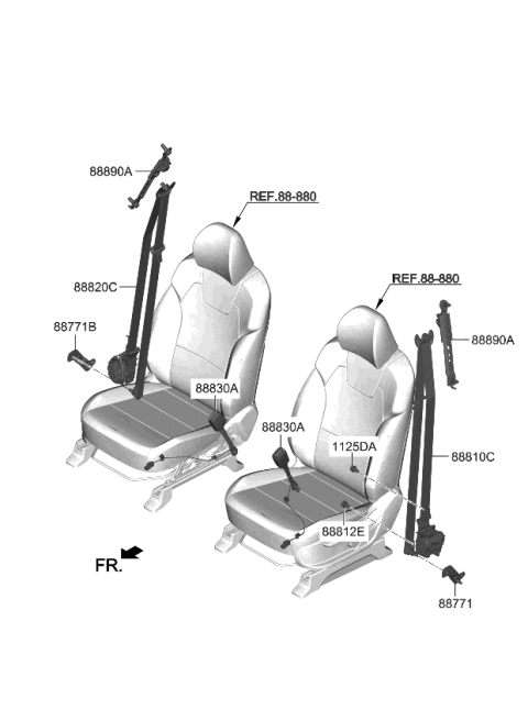 2022 Kia Telluride Belt-Front Seat Diagram