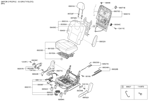 2022 Kia Telluride Back Assembly-2ND Seat,R Diagram for 89400S9501ONF