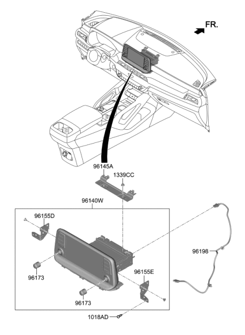 2021 Kia Telluride Bracket-Set MTG,RH Diagram for 96176S9000