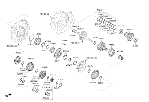 2022 Kia Telluride Gear-Transfer Drive Diagram for 458114G101