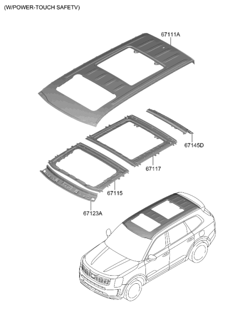 2020 Kia Telluride Roof Panel Diagram 3