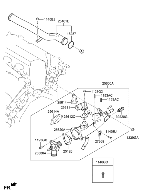 2021 Kia Telluride Control Assembly-COOLANT Diagram for 256003L380