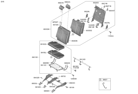 2020 Kia Telluride Pad U Diagram for 89A30S9040ONQ