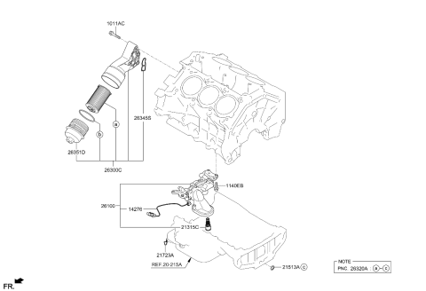 2022 Kia Telluride Complete Assembly-Oil Filter Diagram for 263003LAA0