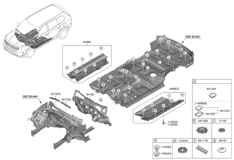 2021 Kia Telluride Pad Mk Diagram for 84136S8000