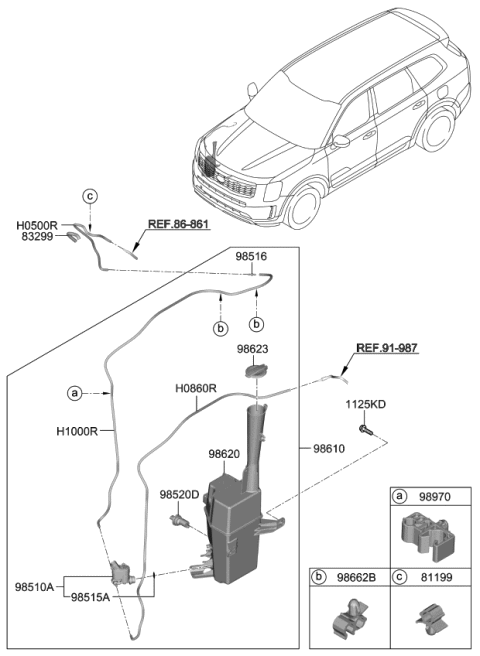 2022 Kia Telluride Windshield Washer Diagram