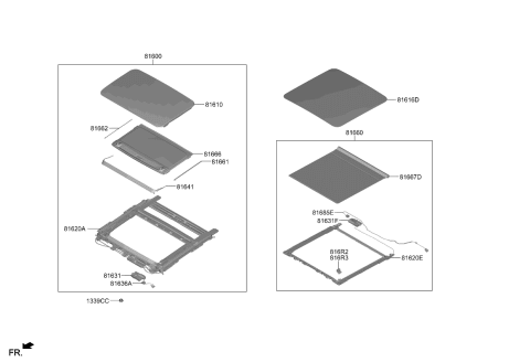 2021 Kia Telluride Sunroof Diagram 1