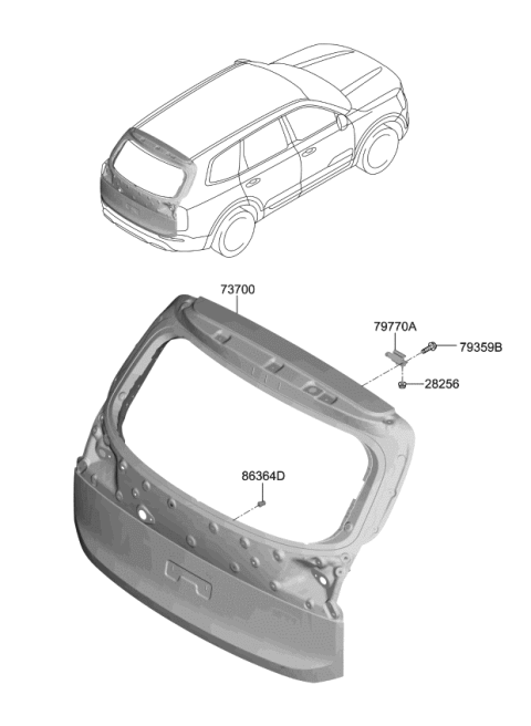 2020 Kia Telluride Tail Gate Diagram