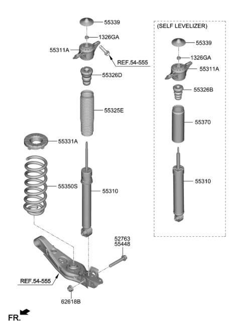 2021 Kia Telluride Shock Absorber Assembly Diagram for 55367S9000