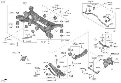 2022 Kia Telluride Pad U Diagram for 55120S8050