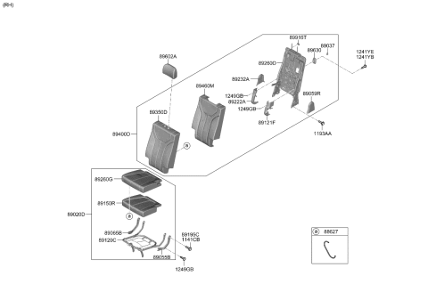 2022 Kia Telluride Pad U Diagram for 89A46S9000ONB