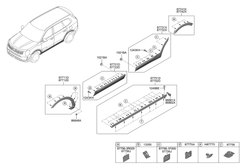 2020 Kia Telluride Pad U Diagram for 87721S9100CAD