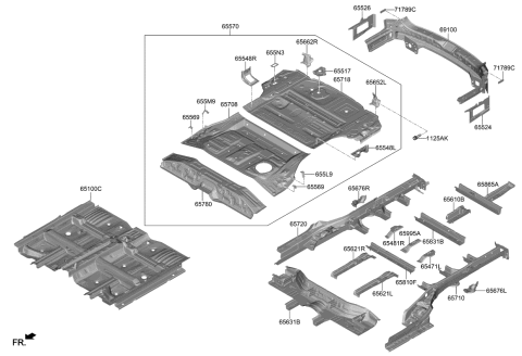 2021 Kia Telluride Pad U Diagram for 65100S9050