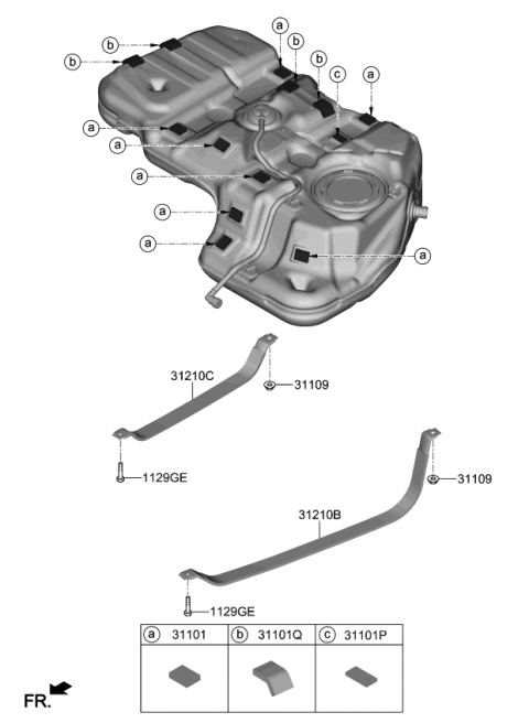 2021 Kia Telluride Band Assembly-Fuel Tank Diagram for 31210S2000