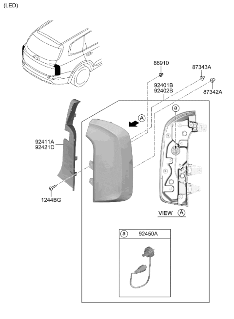 2020 Kia Telluride Rear Combination Lamp Diagram 2