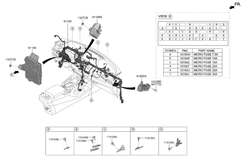 2020 Kia Telluride WIRING ASSY-MAIN Diagram for 91111S9472