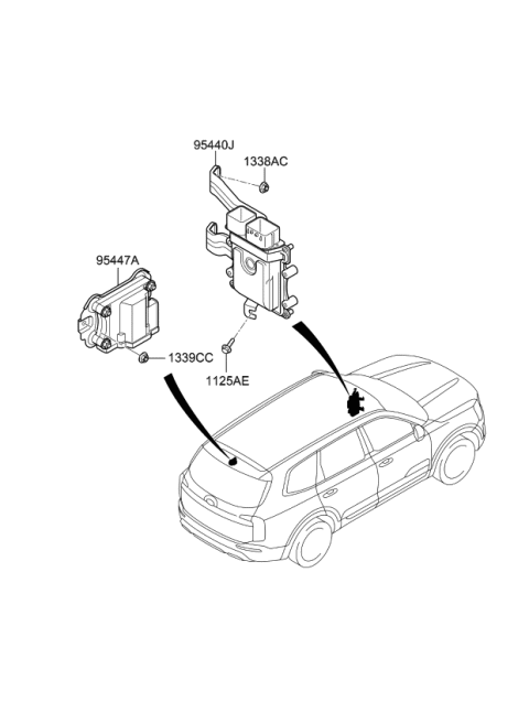 2021 Kia Telluride T/M Control Unit Diagram for 954404GBB0