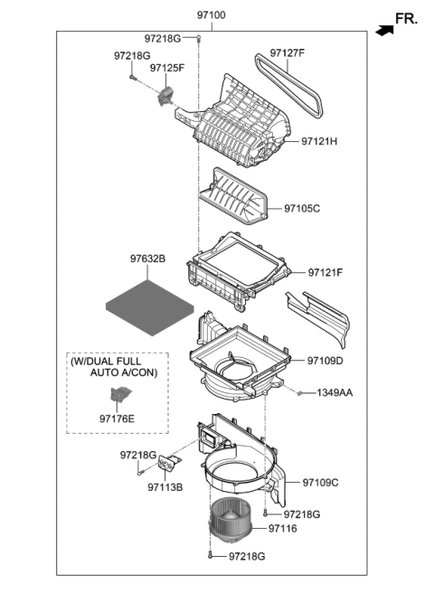 2020 Kia Telluride Air Filter Assembly Diagram for 97133G8000