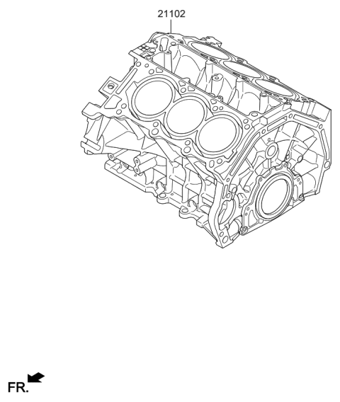 2022 Kia Telluride Engine Assy-Short Diagram for 212P23LS00