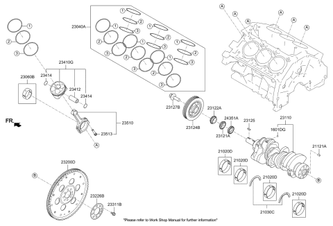 2021 Kia Telluride Piston & Pin & Snap Diagram for 230413L600