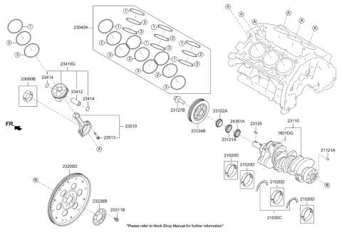 2021 Kia Telluride PISTON & PIN & SNAP Diagram for 230413L651