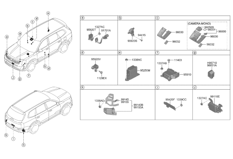 2022 Kia Telluride Unit Assembly-Rear CORNE Diagram for 99150S9000