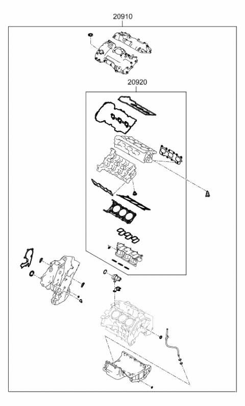 2022 Kia Telluride Gasket Kit-Engine Ov Diagram for 209103LA08