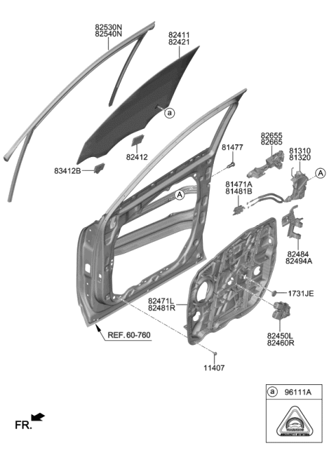 2020 Kia Telluride Pad U Diagram for 82460S9010