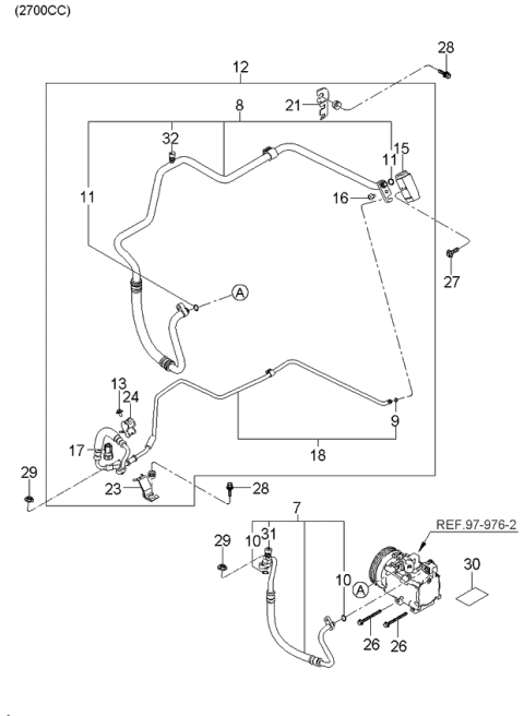 2005 Kia Sportage Clip-LIQ Tube * SUCT Diagram for 977852E400